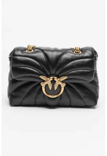 Кожена чанта през рамо Love Mini - Черен