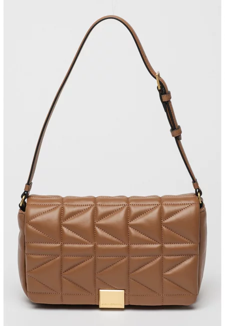 Кожена чанта за рамо Kuilt - Кафяв