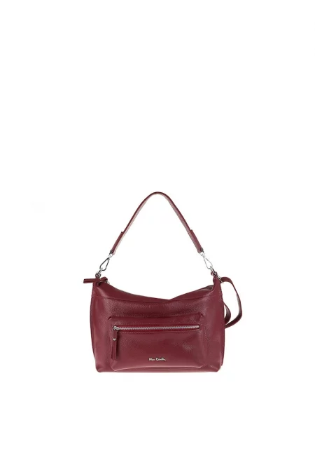 Кожена чанта за рамо Seraphina - Бордо