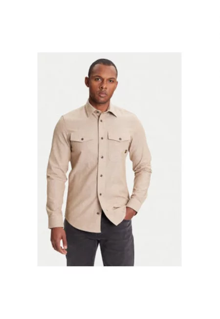 Мъжка риза G Star Raw - D24963-D914 - Памук/Лен - Бежов