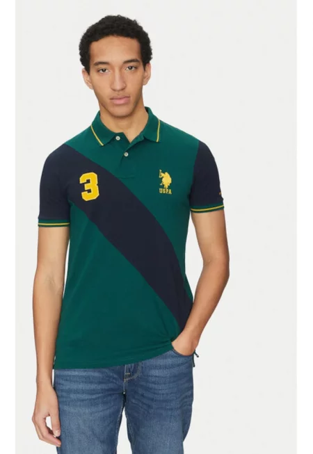 Мъжка тениска - US Polo Assn. - 305230645 - Памук - Многоцветен