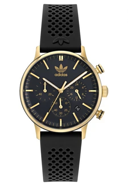 Мъжки часовник  CODE ONE CHRONO - неръждаема стомана - черен - златист - силиконова каишка