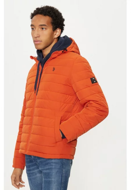 Мъжко яке - US Polo Assn. - 304797897 - Найлон - Оранжев - Оранжев
