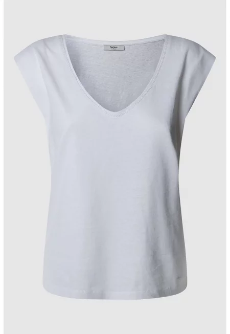 Памучна тениска с шпиц