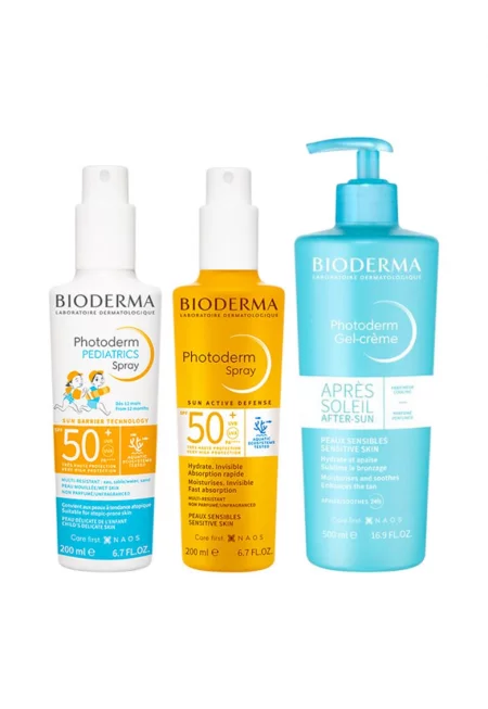 Photoderm SPF 50+ Семеен пакет – Спрей за деца 200 мл - Спрей за възрастни 200 мл - Гел-крем за след слънце - 500 мл