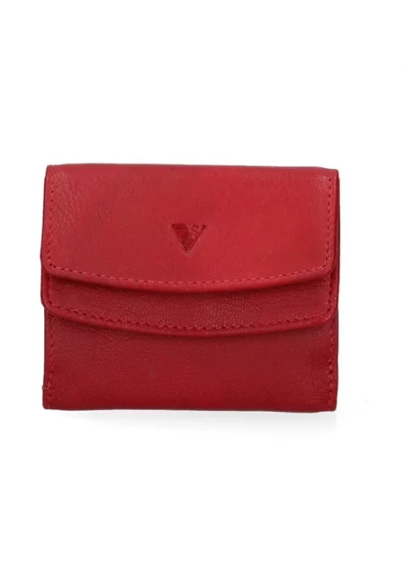 Портмоне от еко кожа с двойно прегъване - Червен