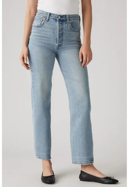 Прави дънки Ribcage - Червен/Прашно синьо/Карамел