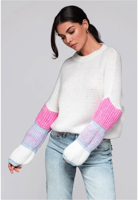 Пуловер с райета на ръкавите  LW-SWSW-0107