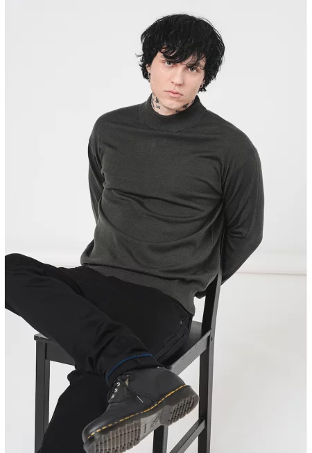 Пуловер с вълна - Бледозелен