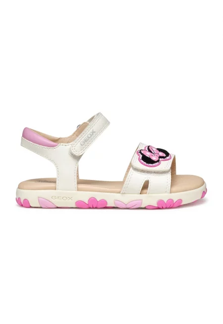 Равни сандали с шарка - Черен/Мръснобял/Розово