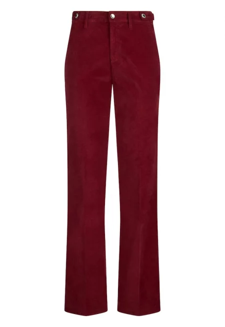 Разкроен панталон с висока талия - Бордо