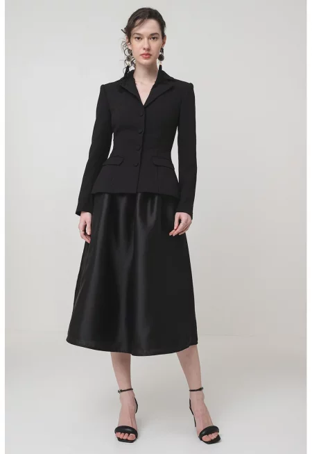 Разкроена рокля с дизайн 2в1 - Черен