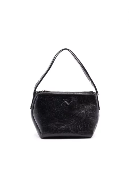 Релефна кожена чанта за рамо