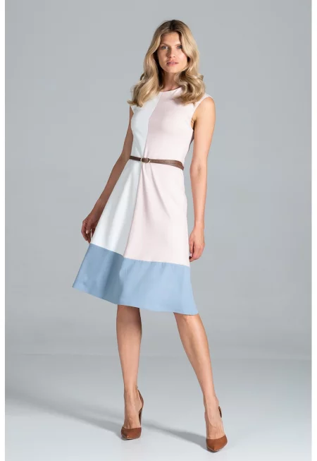 Рокля  M815 миди - без ръкави - със страничен цип - изработена от вискоза - полиестер и еластан