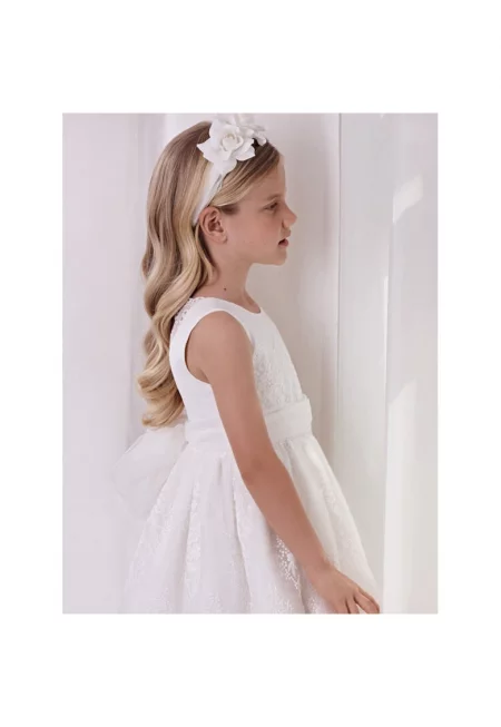 Рокля за момиче -  304034794 - Памук/Полиестер - 152 см - Бяла