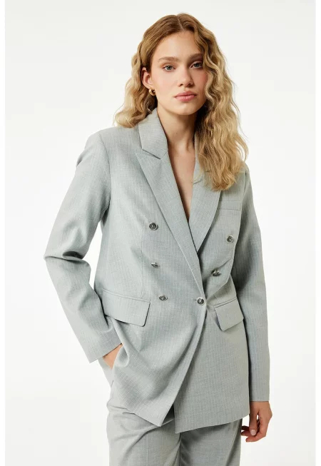 Сако с двуредно закопчаване - Светло сив
