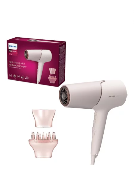 Сешоар  2300W - технология ThermoShield - йонна грижа - дифузер - стилизираща глава - Розово златисто