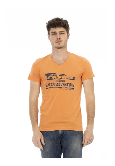 Шпиц тениска с принт - Оранжев