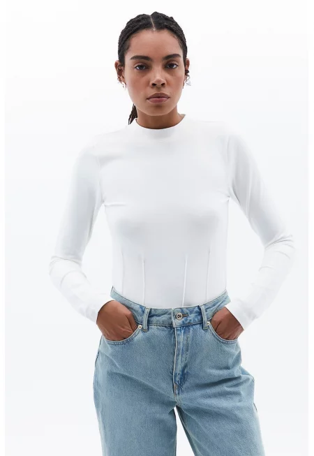 Слим блуза с памук