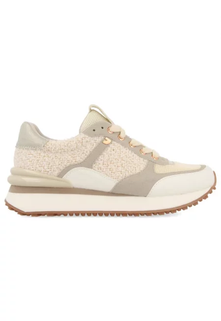 Спортни обувки от еко кожа и текстил - Бял