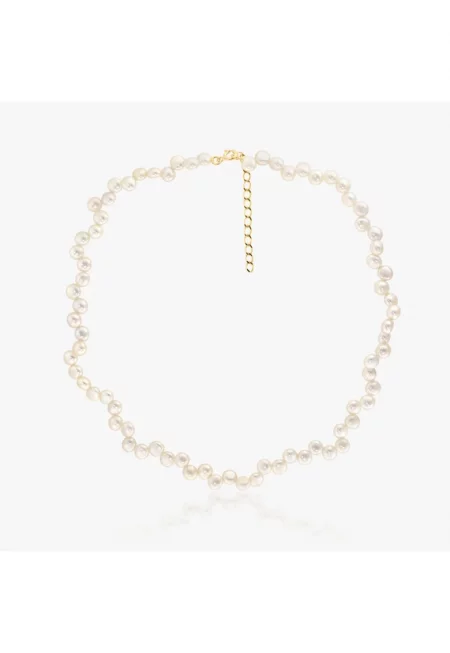 Сребърно колие Golden Harmony - Естествени перли