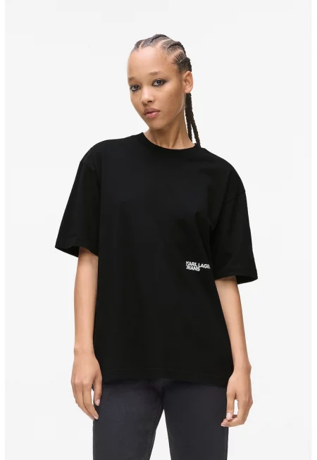 Свободна тениска от органичен памук - Черен