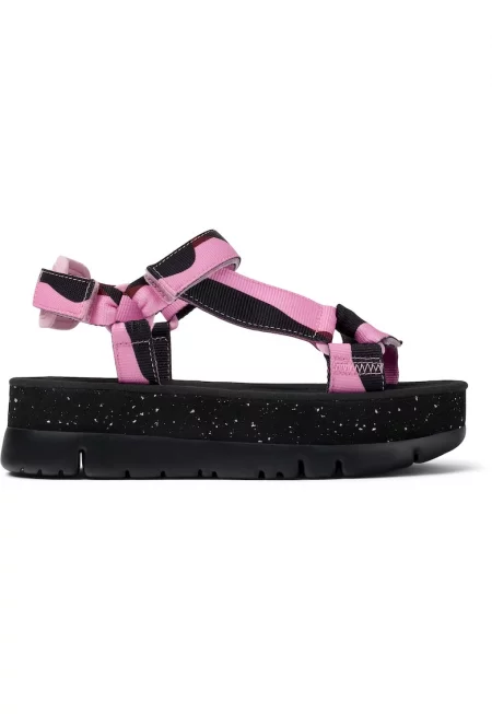 Текстилни скосени сандали Oruga Up - Розово
