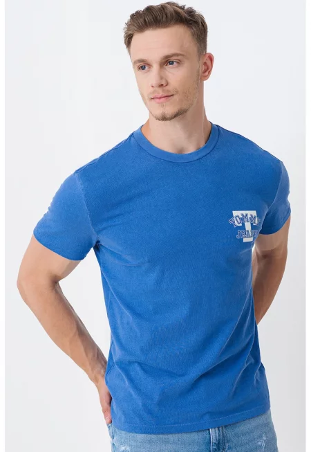 Тениска с лого и овално деолте