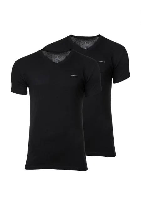 Тениска с шпиц - 2 броя - Черен