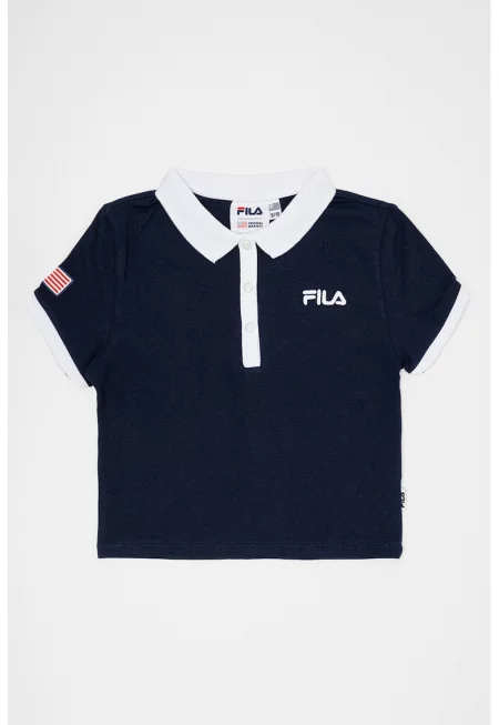 Тениска с яка и бродирано лого