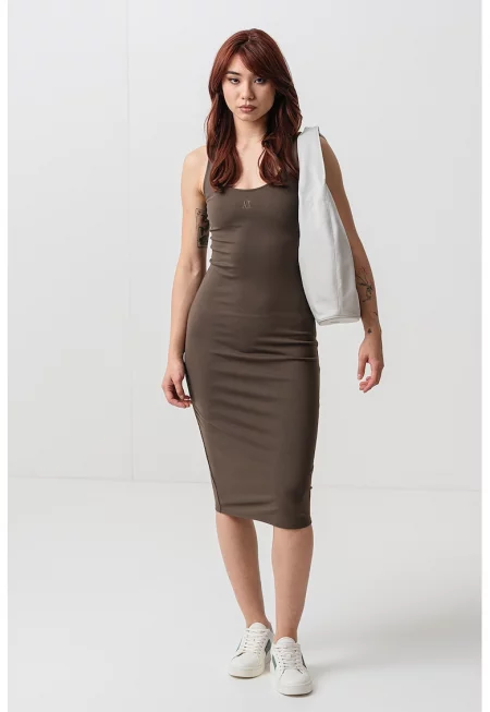 Вталена рокля без ръкави - Каки