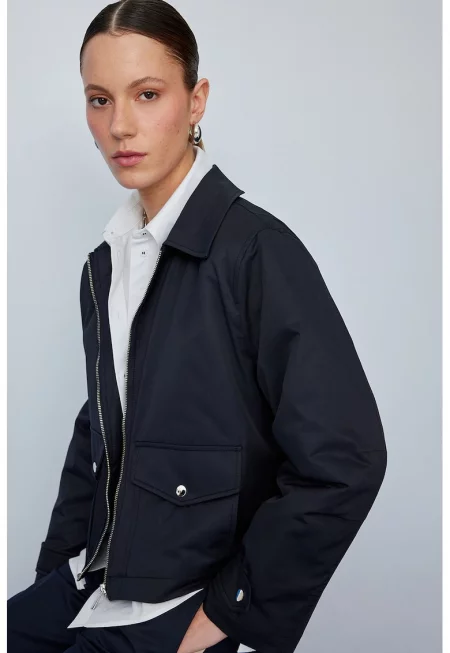 Яке бомбър с цип - Ултрамарин синьо