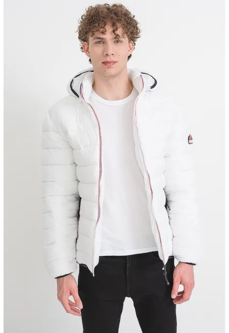 Зимно яке Bikash с качулка - Бял