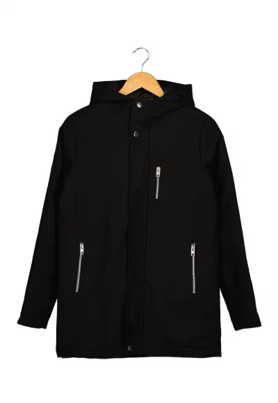 Зимно яке с качулка и джобове с цип