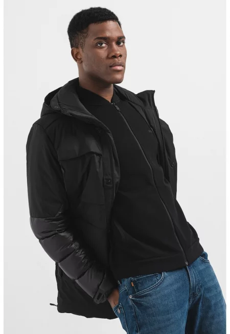 Зимно яке с пухена вата - Черен