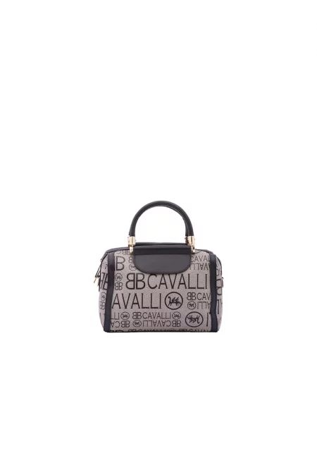 B Cavalli - Чанта през рамо от еко кожа с принт - Черен