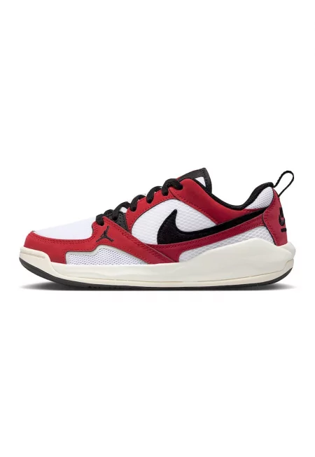 Баскетболни мрежести обувки Air Jordan с кожа - Бял/Тъмночервен