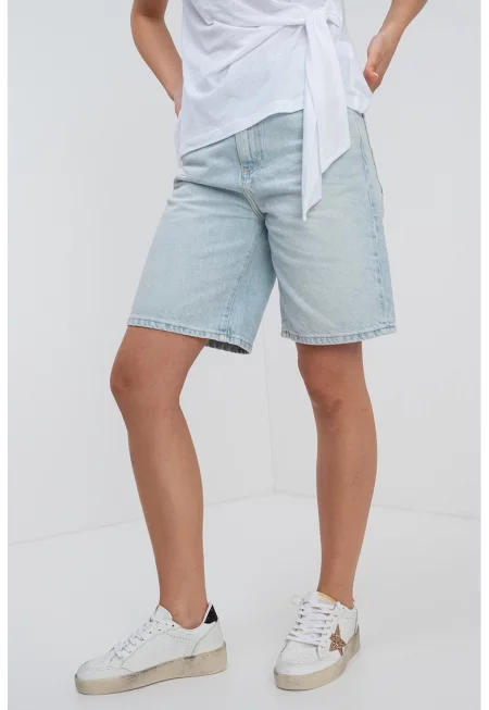 Бермуди от деним - Светлосин меланж