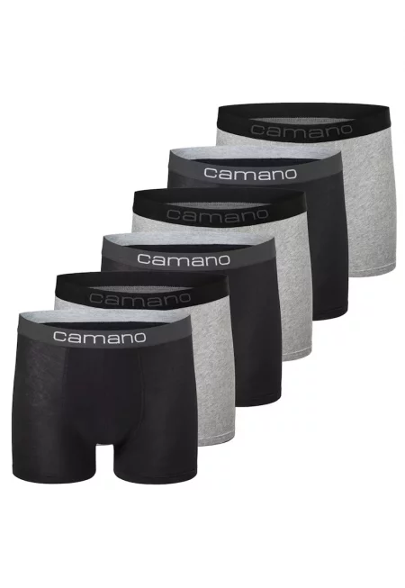 Боксерки с лого на талията - 6 чифта - Черен/Сив