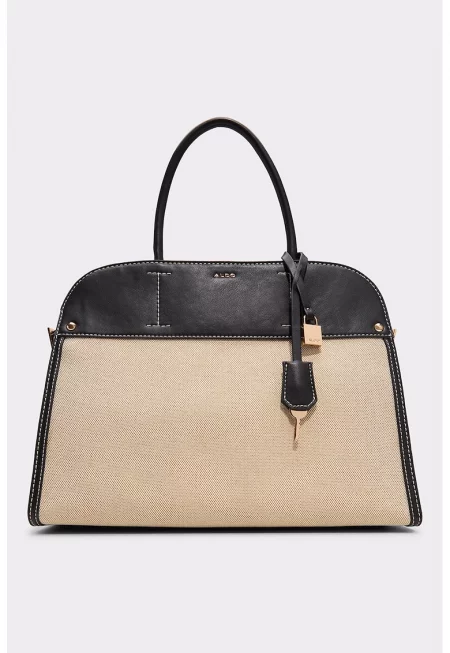 Чанта през рамо Lexley от еко кожа - Черен/Светло бежово