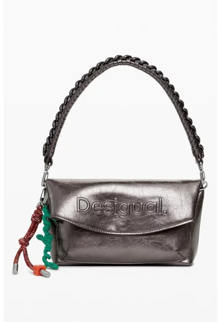 Чанта през рамо от еко кожа с метализиран ефект