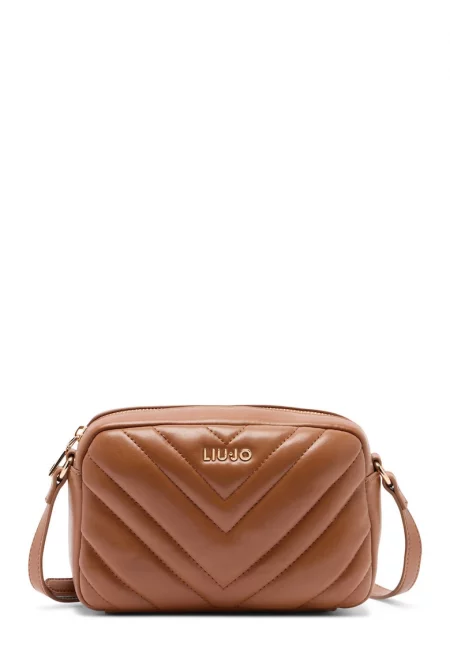 Чанта през рамо с регулируема презрамка - Коняк кафяв