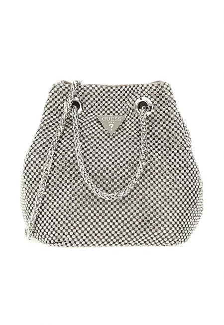 Чанта с лого - Сребрист