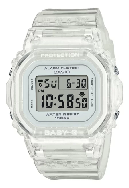 Часовник  Baby-G BGD-565US-7ER - спортен - дигитален - прозрачен бял - силиконова каишка - водоустойчив до 100м