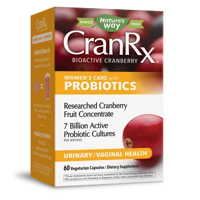 CranRx® – уринарни и вагинални инфекции - Биоактивна червена боровинка (концентрат) & пробиотици, 60 капсули