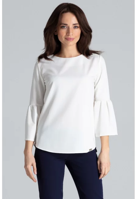 Дамска блуза  Полиестер/Вискоза - Екрю -