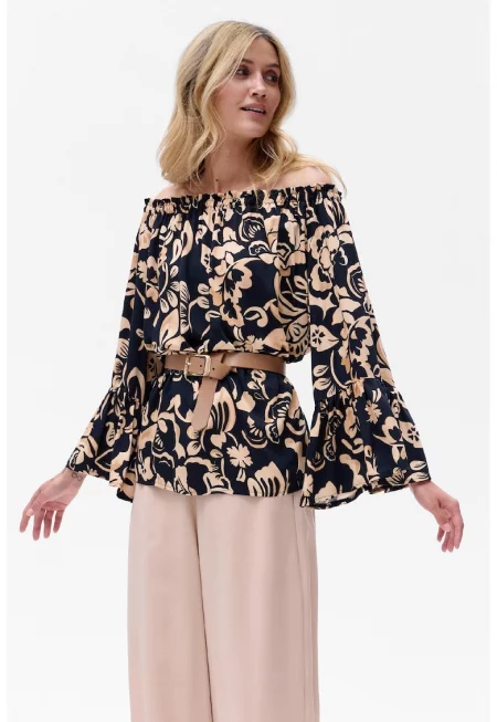 Дамска блуза Ribeira Black / Beige