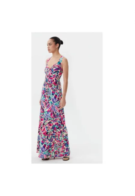 Дамска лятна рокля  251-RCALA - Полиестер/Еластан - Многоцветна