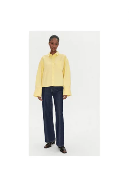 Дамска риза - 2-ри ден - 305138828 - Памук/Найлон - Жълта - Жълт