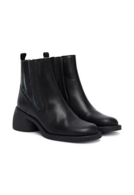 Дамски боти до глезена -  305622464 - естествена кожа - черен